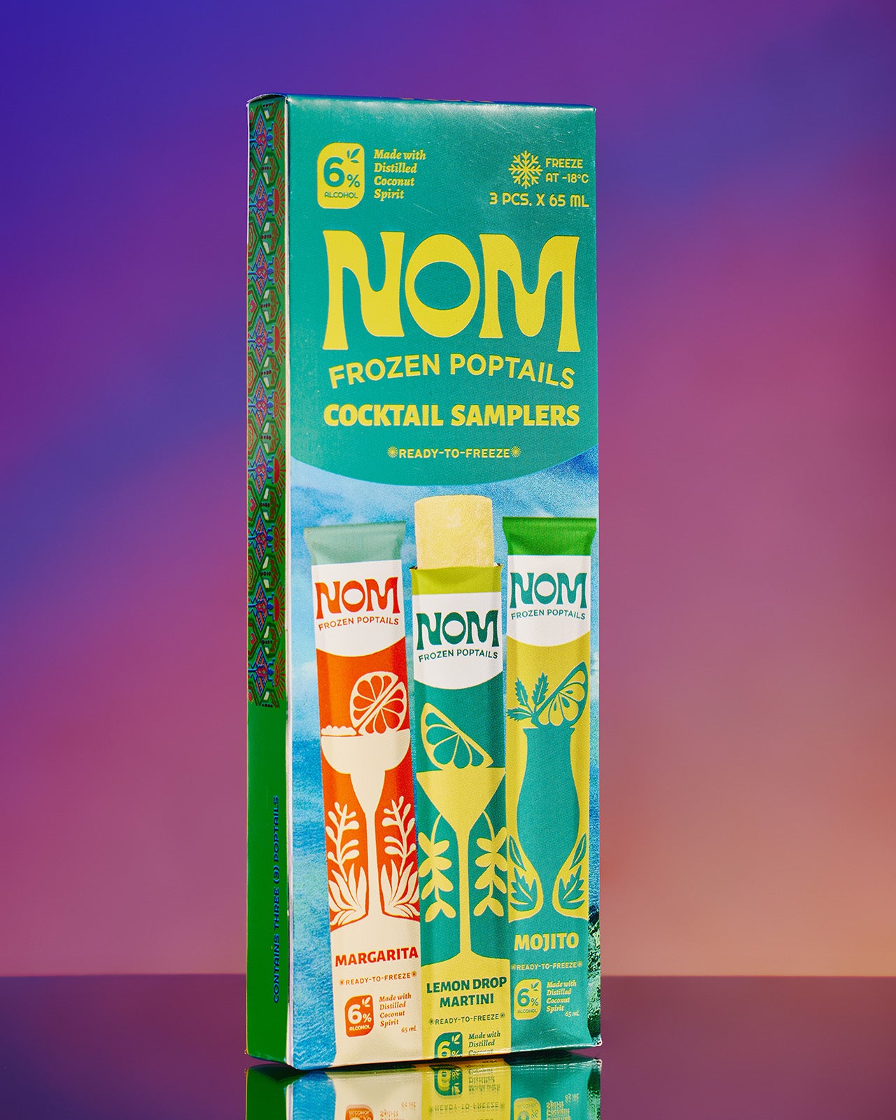 NOM Frozen Poptail | Cocktail Sampler Retail Pack of 3