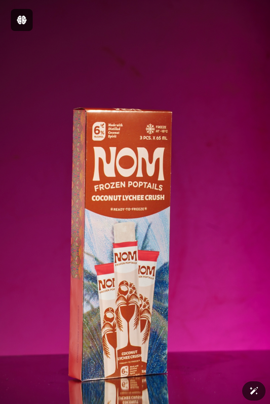 NOM Frozen Poptails | COCONUT LYCHEE CRUSH Retail Pack of 3