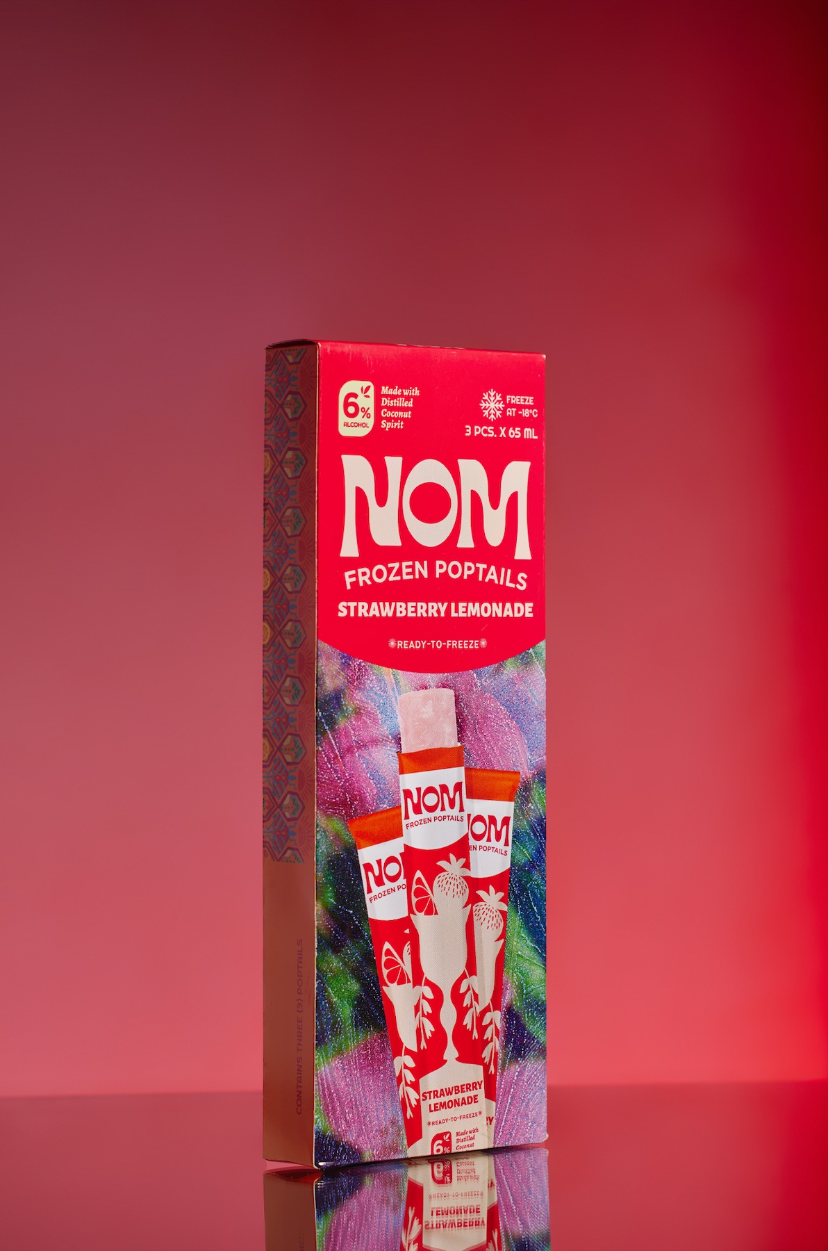 NOM Frozen Poptail | Strawberry Lemonade Retail Pack of 3