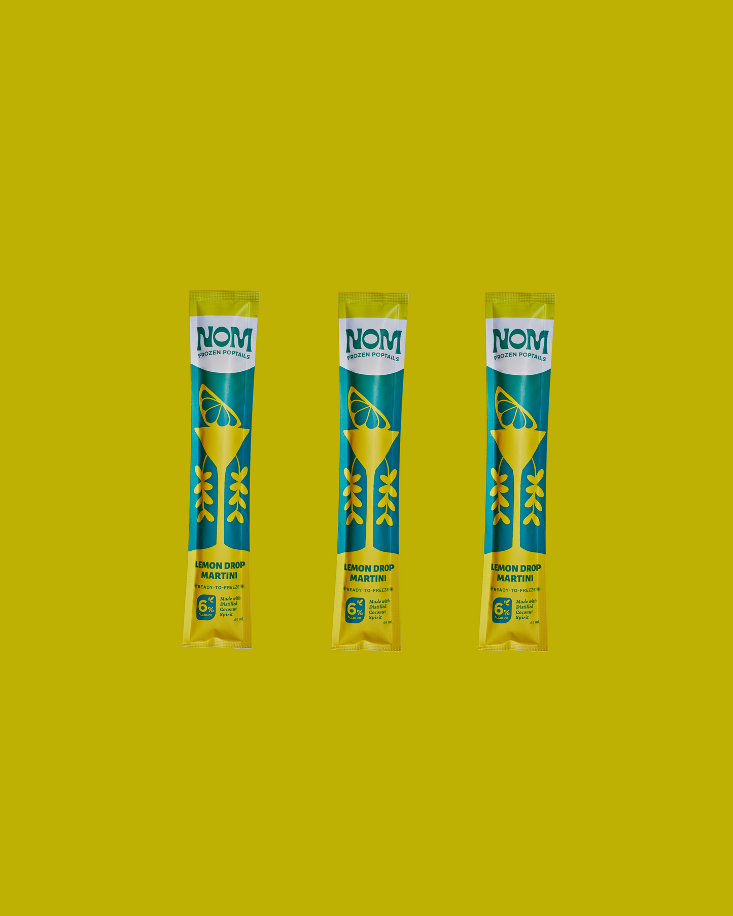 NOM Frozen Poptails | Lemon Drop Martini Retail Pack of 3