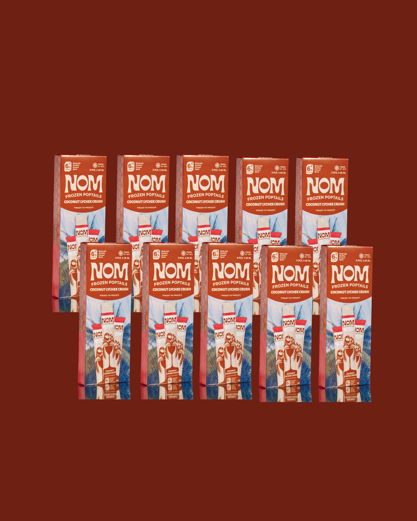 NOM Frozen Poptails | COCONUT LYCHEE CRUSH Party Pack of 30's